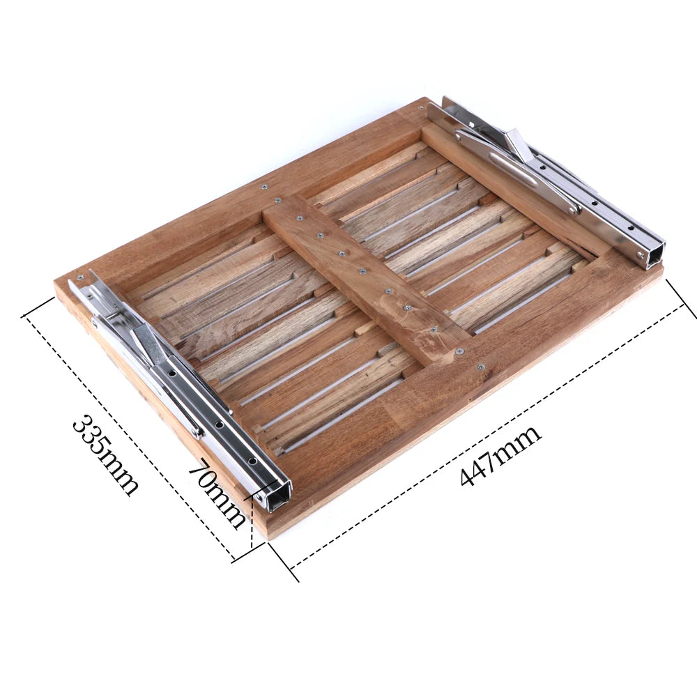 445mm*330mm Teak Wall Mount Fold Down Bench with Slots for Boat, Shower Room, Steam, Sauna Room