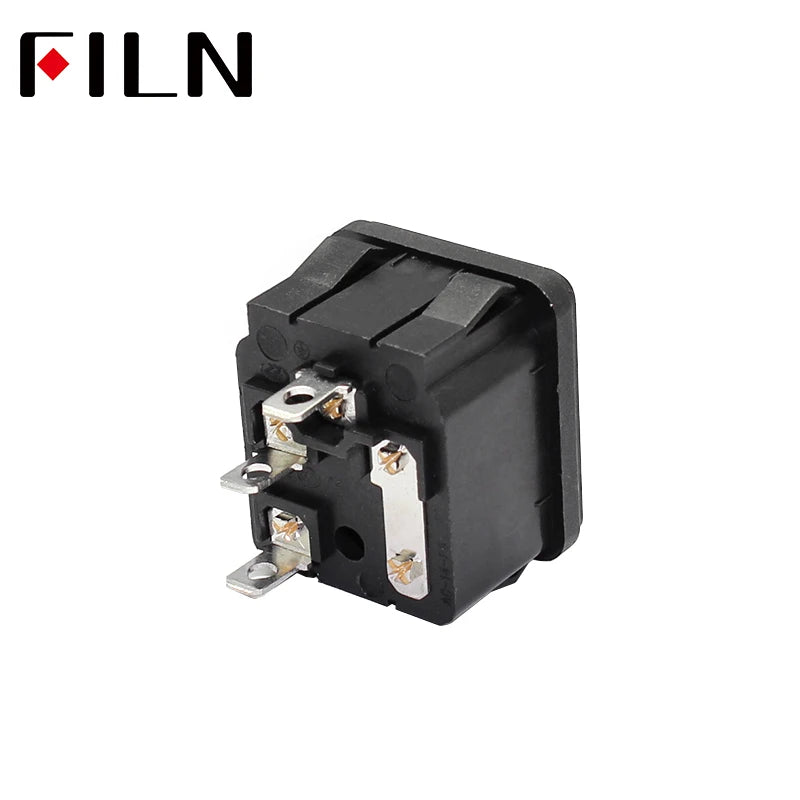FL-AC-11 1PC 3-PIN IEC320 C14 Male Power Cord Inlet Socket Receptacle Connector With Fuse Holder 250V 10A