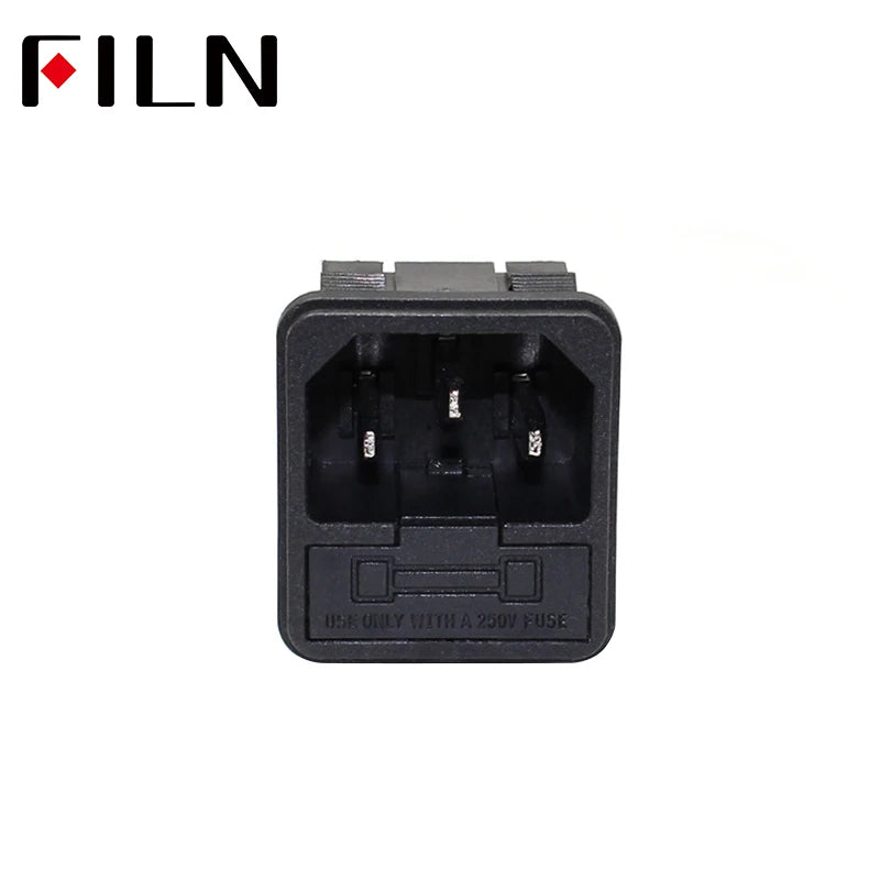 FL-AC-11 1PC 3-PIN IEC320 C14 Male Power Cord Inlet Socket Receptacle Connector With Fuse Holder 250V 10A