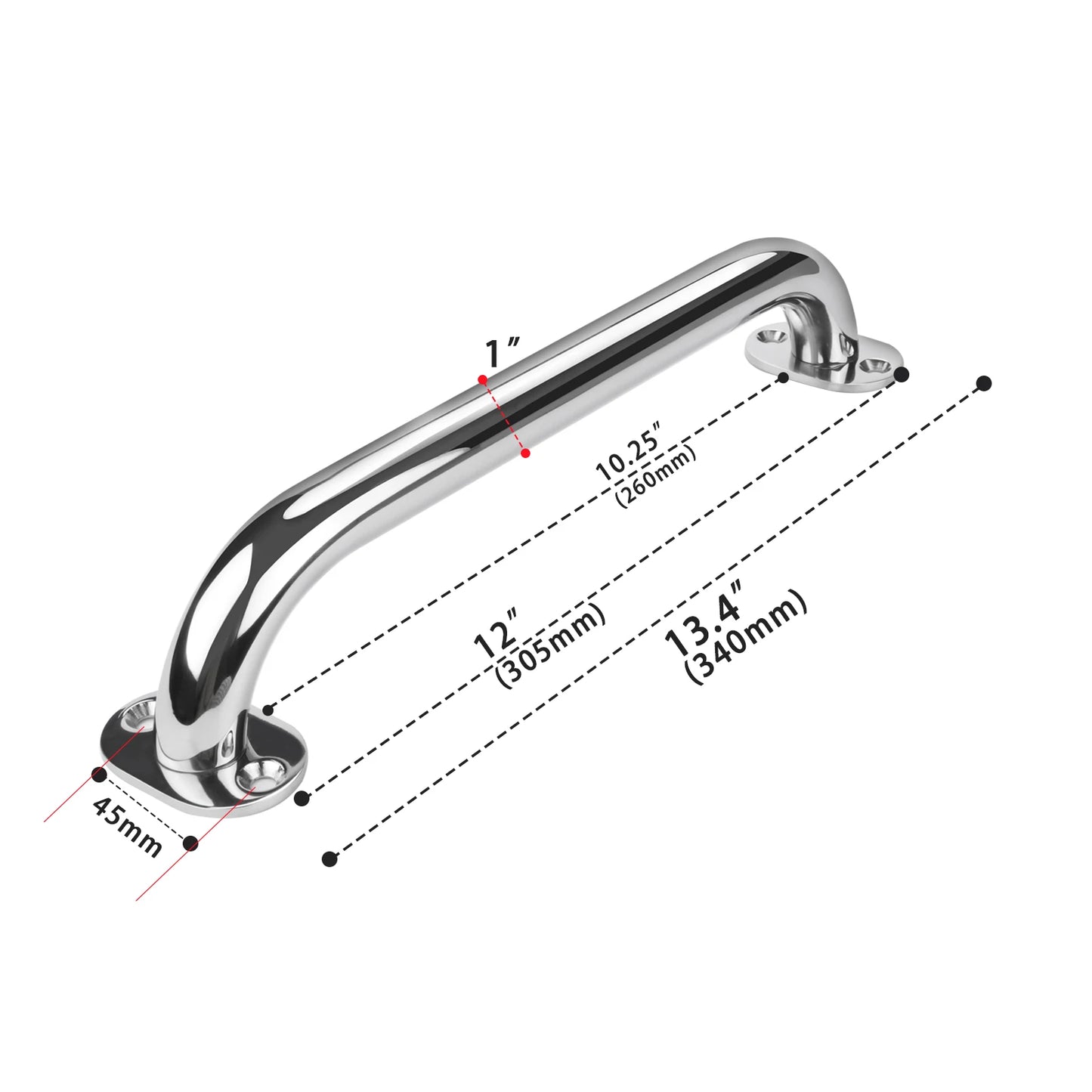 high-quality Stainless Steel 9“ 12“ 16” Grab Handle Handrail Polished Boat / RV / Bath Boat Accessories Marine