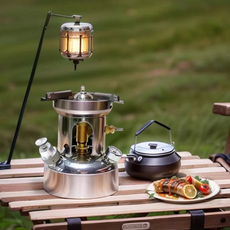 Outdoor Multi-fuel Oil Stove Field Portable Alcohol Stove Picnic Gasoline Kerosene Gasification Stove Compact and Safe Camping