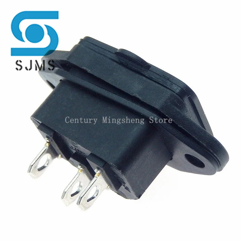 1PC AC Power Socket 250V 10A 3 pins Male Plug Panel Power Charging Outlet AC-14 Connector With Waterproof Cap