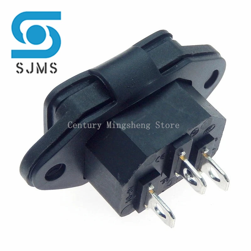 1PC AC Power Socket 250V 10A 3 pins Male Plug Panel Power Charging Outlet AC-14 Connector With Waterproof Cap