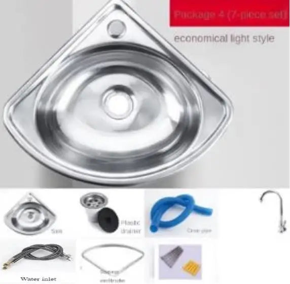 Stainless Steel triangle Basin corner wall-mounted kitchen vegetable washing sink single bowl Bathroom wash basins