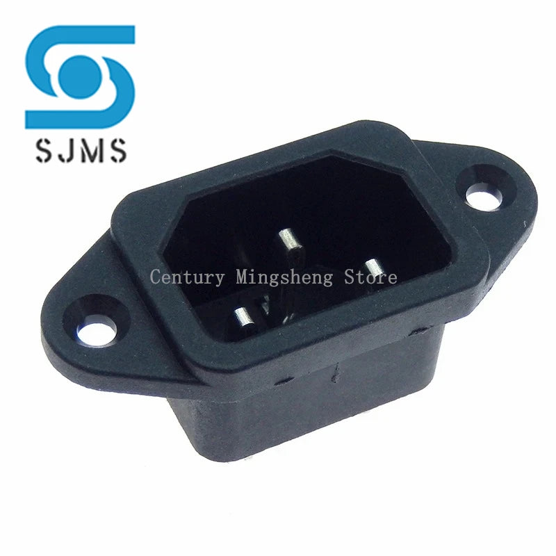 1PC AC Power Socket 250V 10A 3 pins Male Plug Panel Power Charging Outlet AC-14 Connector With Waterproof Cap