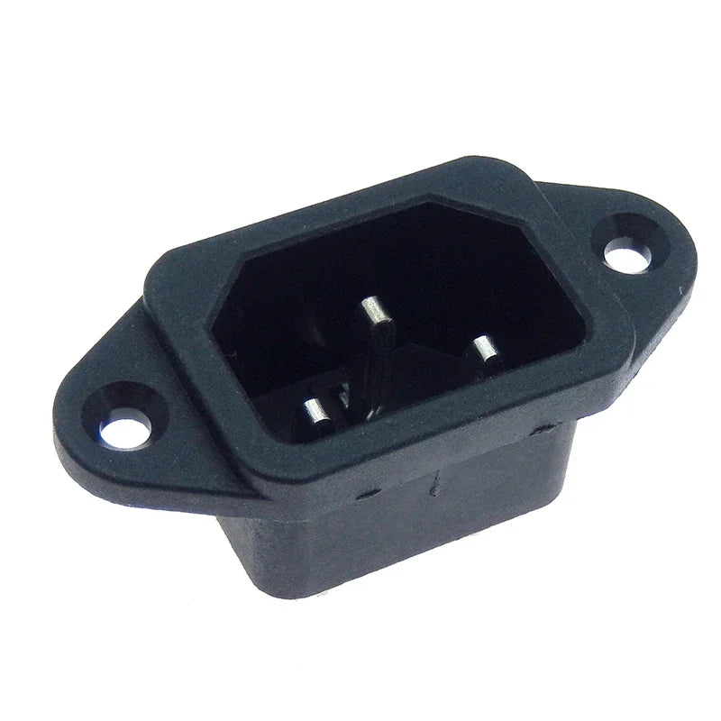 1PC AC Power Socket 250V 10A 3 pins Male Plug Panel Power Charging Outlet AC-14 Connector With Waterproof Cap