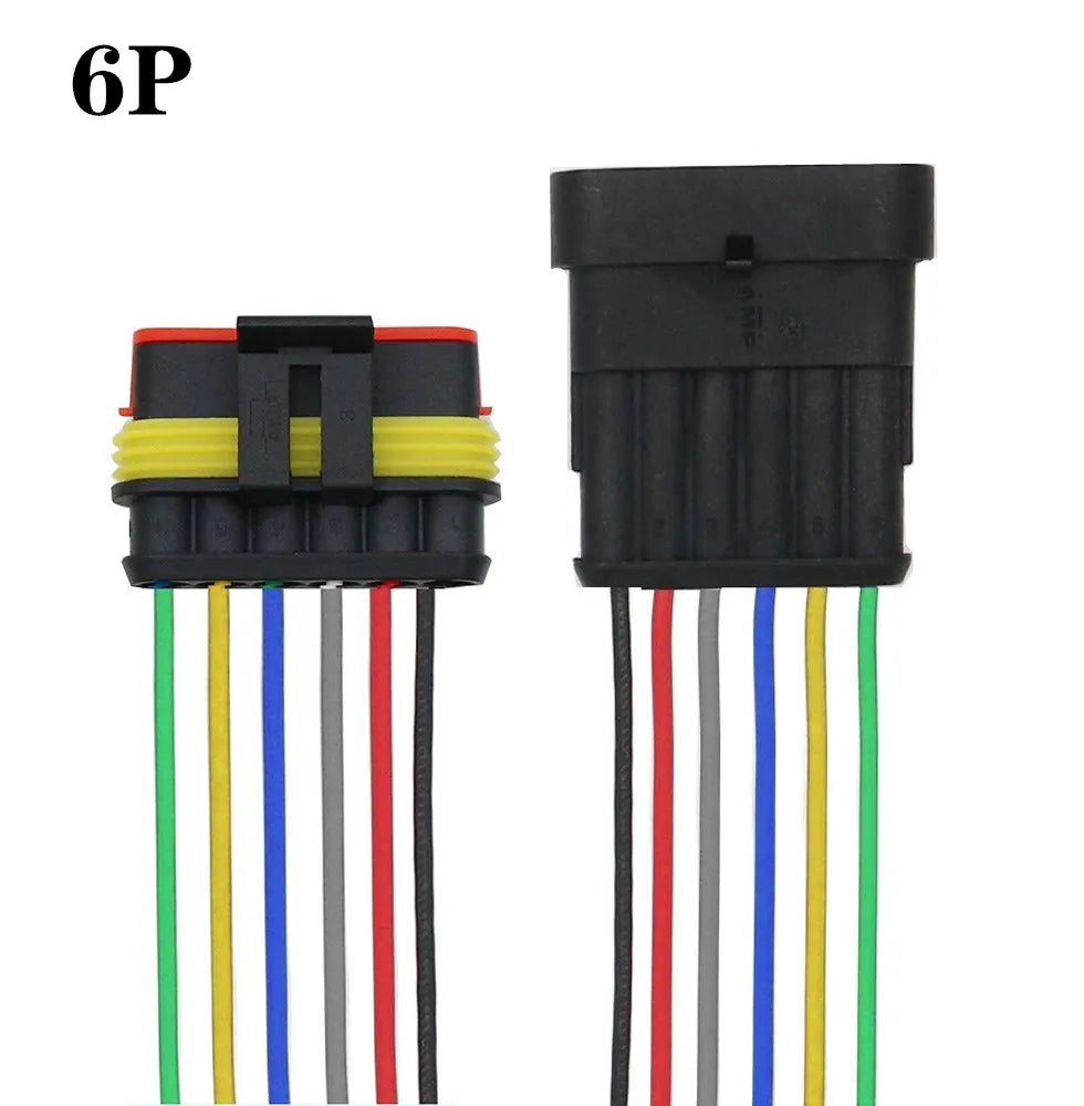 1set AMP 1P 2P 3P 4P 5P 6P Way Waterproof Electrical Auto Connector Male Female Plug with Wire Cable harness for Car Motorcycle