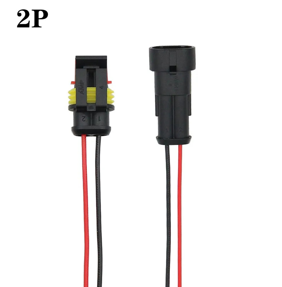 1set AMP 1P 2P 3P 4P 5P 6P Way Waterproof Electrical Auto Connector Male Female Plug with Wire Cable harness for Car Motorcycle