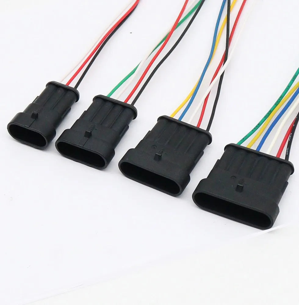 1set AMP 1P 2P 3P 4P 5P 6P Way Waterproof Electrical Auto Connector Male Female Plug with Wire Cable harness for Car Motorcycle