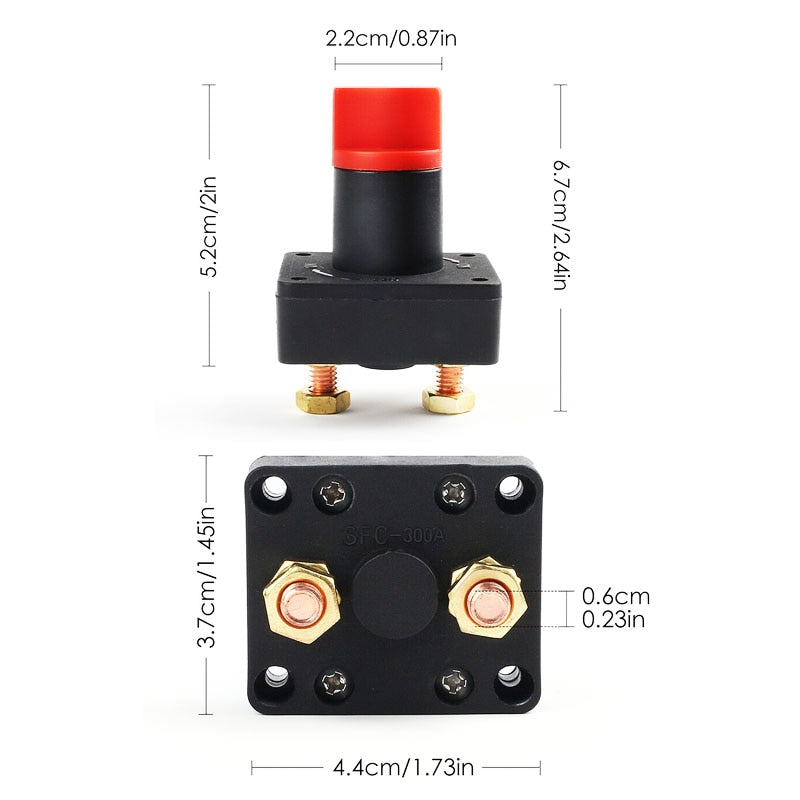 Universal Auto Car Battery Isolator Switch 12V 36V 24V Main Power Isolation Disconnector Cut Off Kill Switch For RV Boat 300A