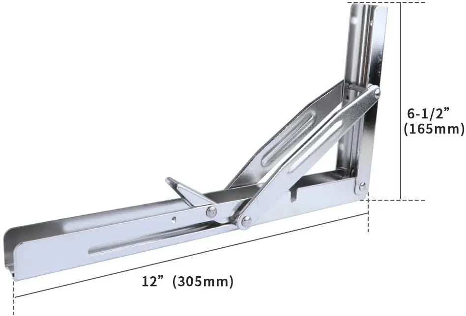 2 Pieces Folding Heavy Duty Shelf-Bracket Bench Table Folding Shelf or Bracket, Max. Load 550lbs