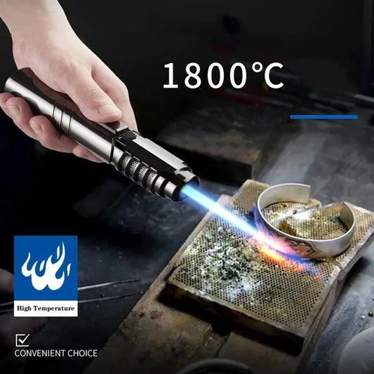 High Temperature 1800° Metal Spray Gun Butane Gas Lighter Outdoor Windproof Blue Powerful Flame Torch Jet Lighter Welding Tool