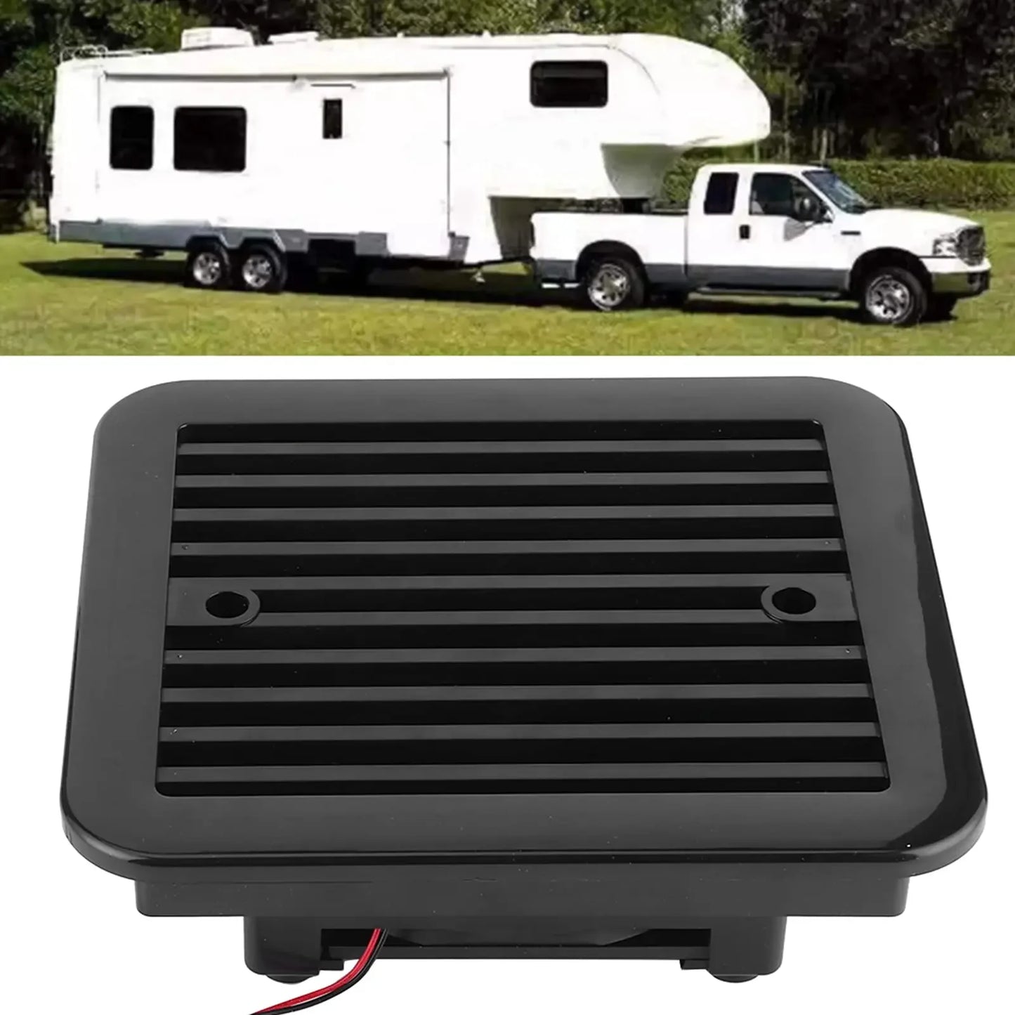 RV Side Vent Fan, 12/24V Vent Fan One-Way Silent Wind Air Vent Ventilation Exhaust Fan for Caravan, Motorhome, Camper, White