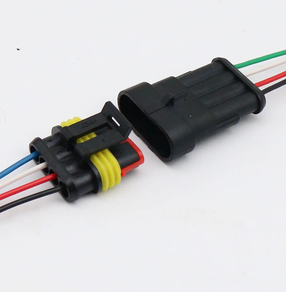 1set AMP 1P 2P 3P 4P 5P 6P Way Waterproof Electrical Auto Connector Male Female Plug with Wire Cable harness for Car Motorcycle