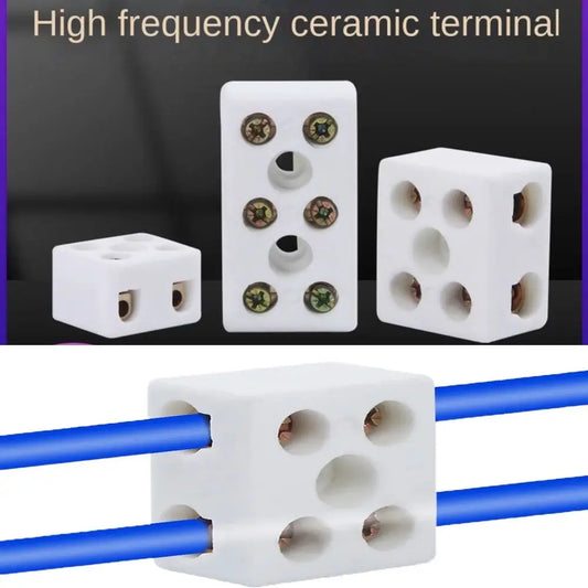 1 In 1 Out Ceramic Wiring Terminal Block High-temperature Resistant Electrical Screw Wire Connector Terminals