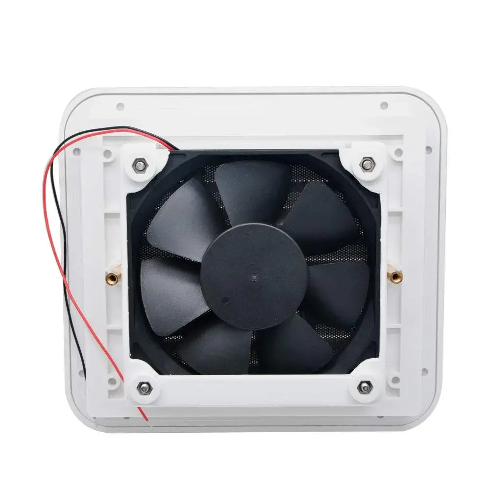 RV Side Vent Fan, 12/24V Vent Fan One-Way Silent Wind Air Vent Ventilation Exhaust Fan for Caravan, Motorhome, Camper, White