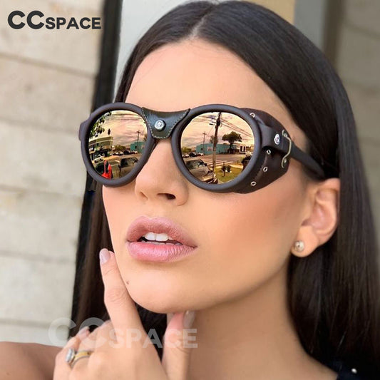 1) Steam Punk Oval Windproof Goggle Sunglasses Men Women Fashion Shades UV400 Vintage Glasses